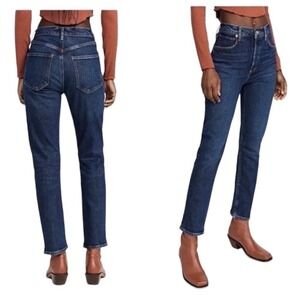 AGOLDE Jeans Womens 27 Riley Long High Rise Straight Leg Dark Indigo Denim